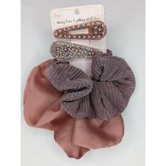 Berry Good Hair Large Shimmer Pink Purple Scrunchies and Barrettes - Picture 1 of 6